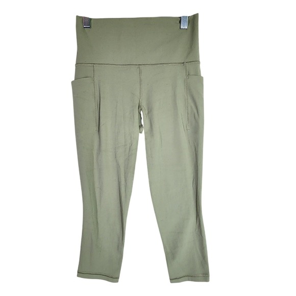 Athleta Pants - Athleta Womens XS Salutation Stash Pocket II Capri Green High Rise Yoga Leggings